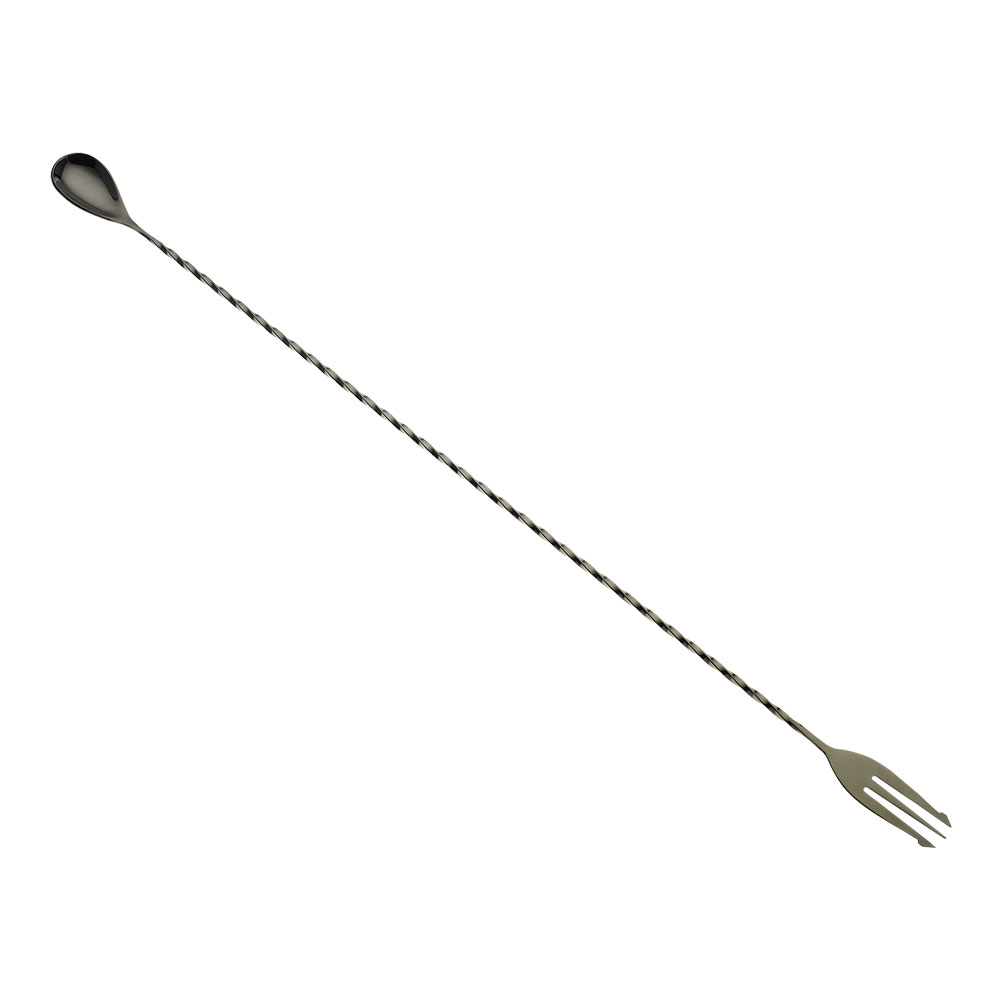 STIR - Bar Spoon with Fork End, 19 5/8" (50.0 cm), Black, BARFLY
