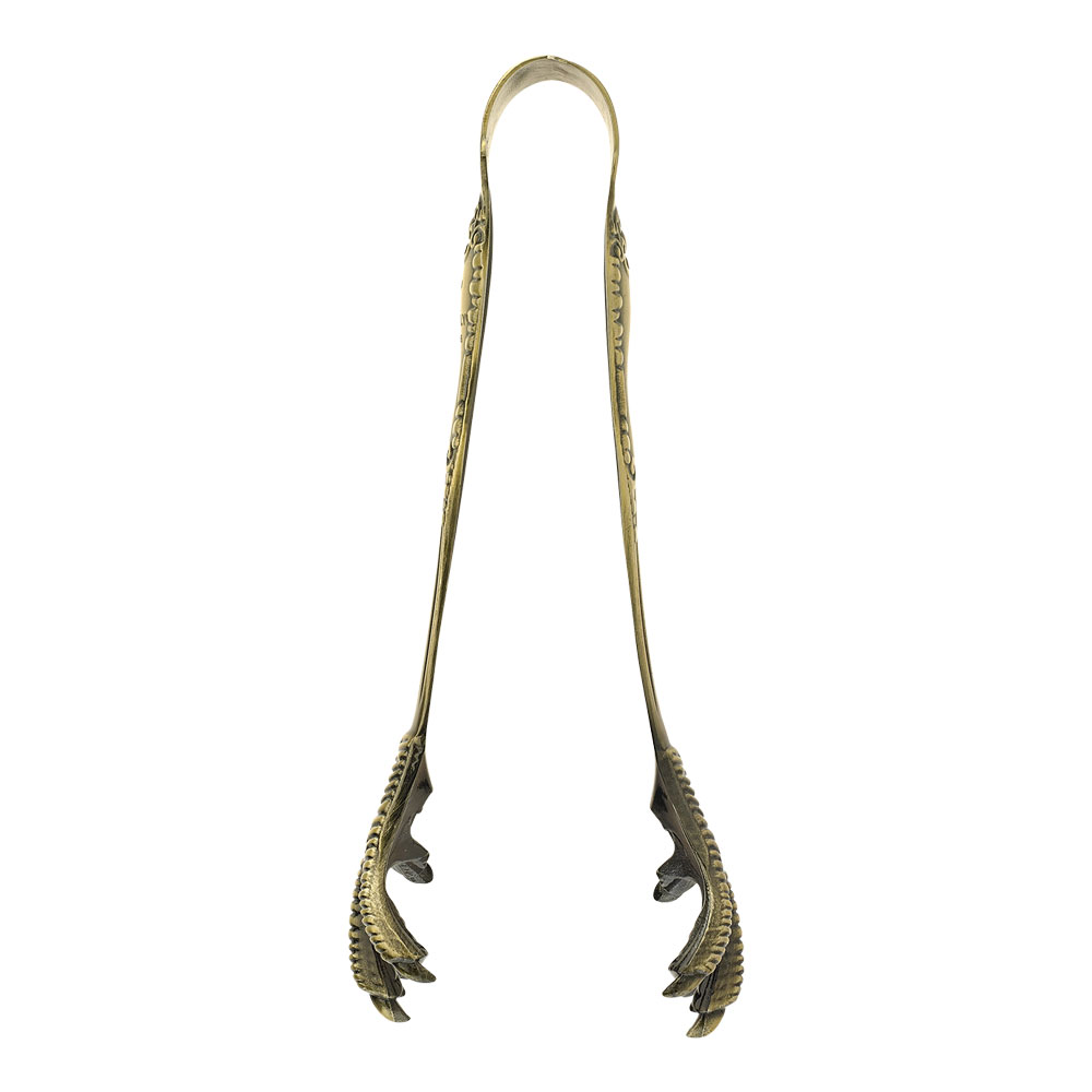 SERVE - Talon Ice Tong, 7 7/8", Antique Brass, BARFLY