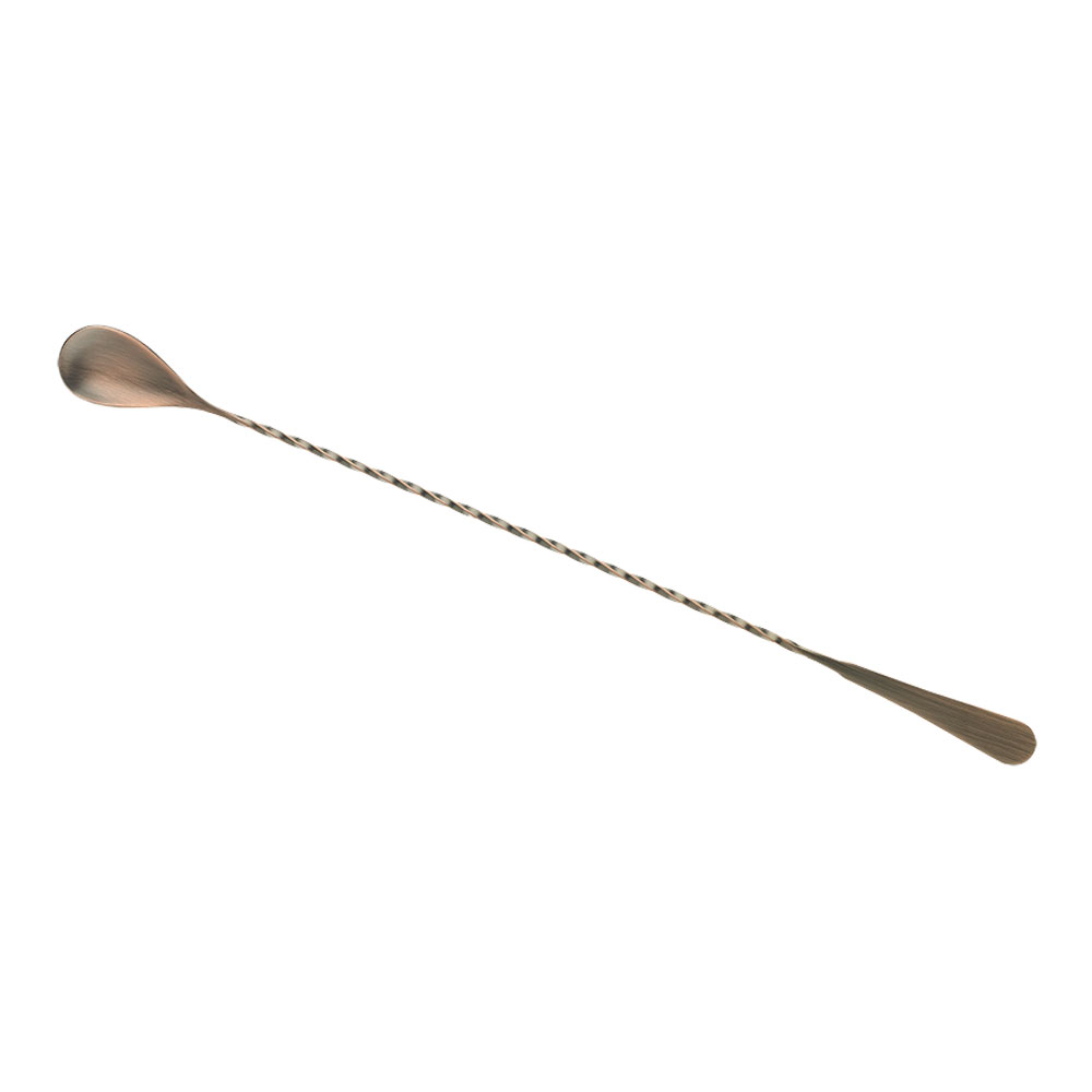 STIR - Diamond Lattice Japanese Style Bar Spoon, 13 3/16" (33.5 cm), Gold Plated, BARFLY