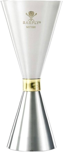 [BA-BA03-00031] MEASURE - 1 x 2 oz. Slim Style Jigger, Stainless w/Gold Band, BARFLY, M37096
